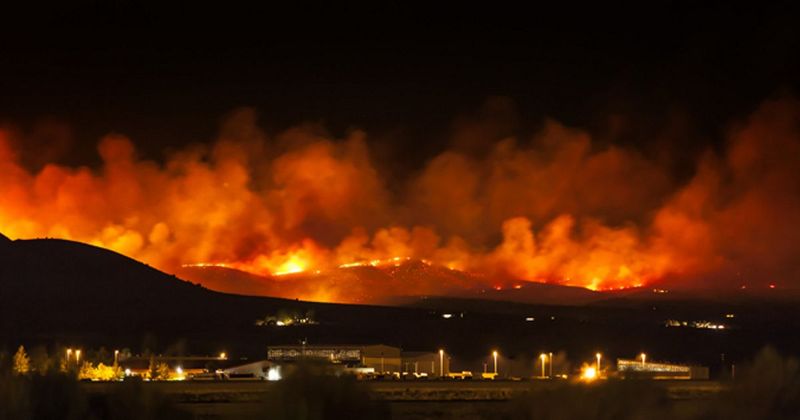 Wildfire at night