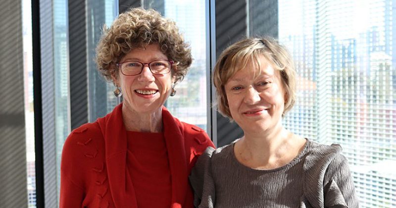 Jacqueline Center (left) and Dana Bliuc are part of a research team that found that cognitive decline and bone loss were linked in women. Source: Garvan Institute. 